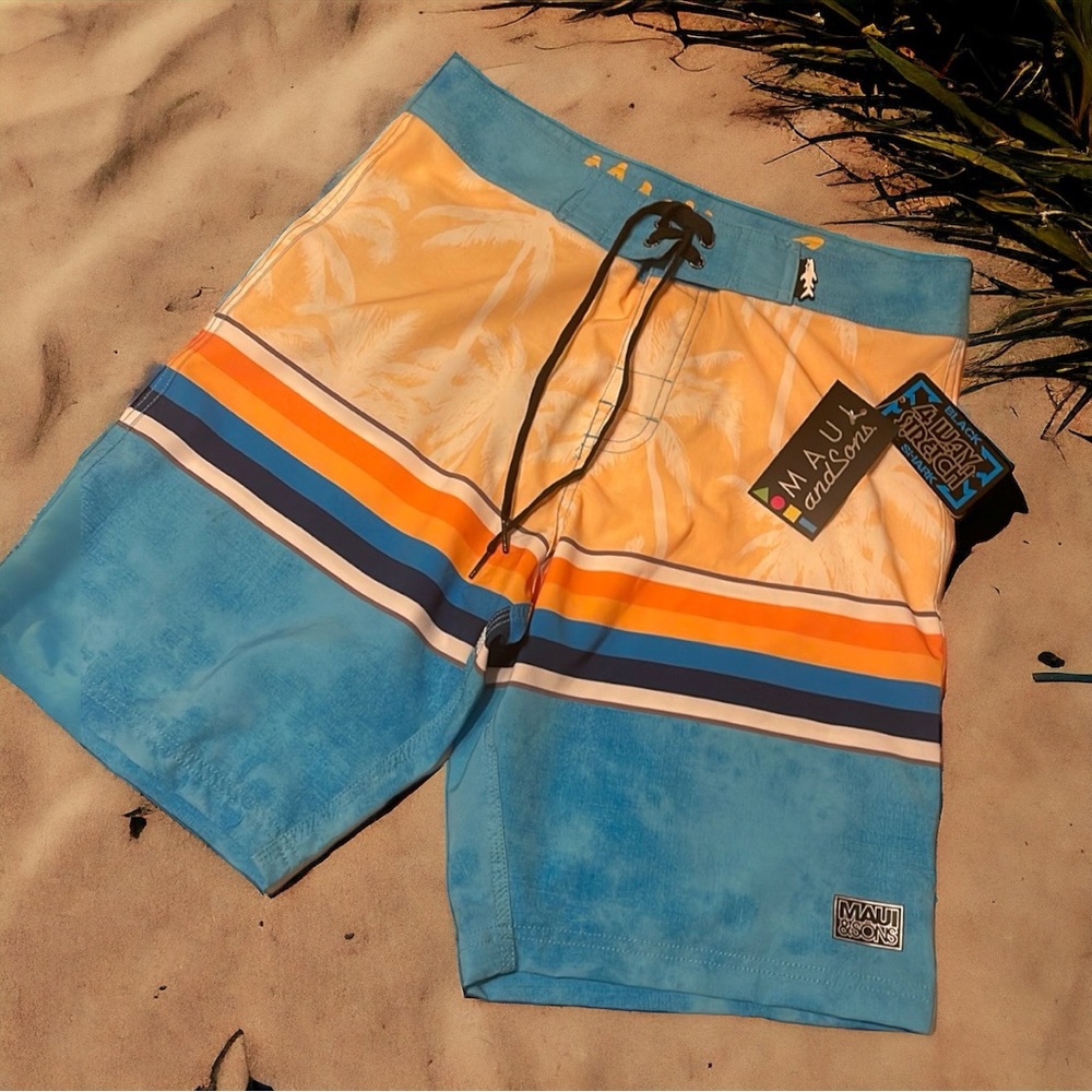 Maui and Sons Blue and Orange Board Shorts